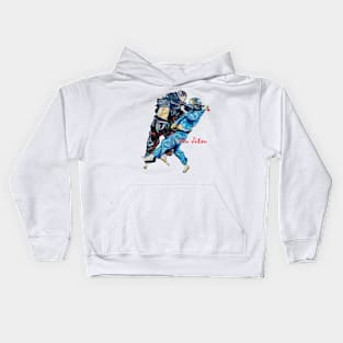 Jitsu-Blue - Bjj /Jiu-Jitsu Painting - Design By Kim Dean Kids Hoodie